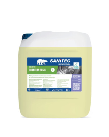 Sanitec Quantum basic υπερσυμπυκνωμένο αλκαλικό απορρυπαντικό πλυντηρίων ρούχων 15L / 19,8Kg