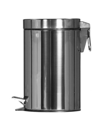 Χαρτοδοχείο Ανοξείδωτο με πεντάλ χρωμέ 3L
