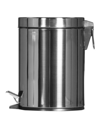 Χαρτοδοχείο Ανοξείδωτο με πεντάλ χρωμέ 5L