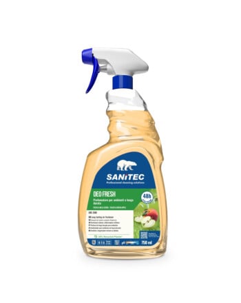 Sanitec Deo Fresh Plus αρωματικό χώρου με τεχνολογία εξάλειψης οσμών με άρωμα Peach & Green Apple 0,75L 