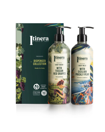 Gfl Itinera Dispenser Collection σετ αφρόλουτρο και κρέμα σώματος σε φιάλες με σφραγισμένη αντλία 370ml