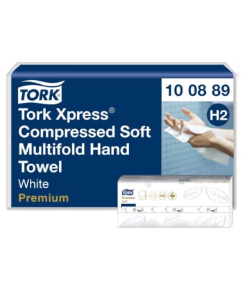 Tork Xpress® Compressed Soft χειροπετσέτα λευκή 2φυλλη Ζ-Fold 24,2x21,2cm 225τεμ