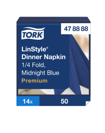 Tork Linstyle® χαρτοπετσέτα μπλε 1φυλλη 1/4 39x39cm πολυτελείας 50τεμ