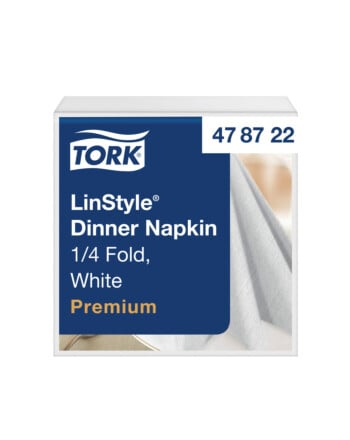 Tork Linstyle® χαρτοπετσέτα λευκή 1φυλλη 1/4 39x39cm πολυτελείας 50τεμ