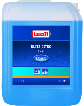 Buzil Blitz Citro G481 ουδέτερο αλκοολούχο καθαριστικό γενικής χρήσης με άρωμα κίτρου 5L