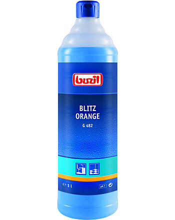 Buzil Blitz Orange G482 υγρό καθαριστικό γενικής χρήσης με αλκοόλη με άρωμα πορτοκαλιού με αλκοόλη 1L