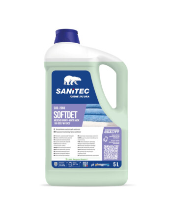 Sanitec Softdet μαλακτικό εξουδετερωτικό αλκαλικότητας με άρωμα White Musk 5L/ 5 Kg