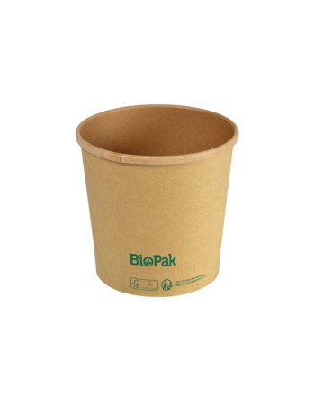 Biopak Ronda ecoecho® σκεύος φαγητού καφέ στρογγυλό από χαρτόνι με επίστρωση βιοπλαστικού 700ml 11,7x11,7x51,8cm 50τεμ