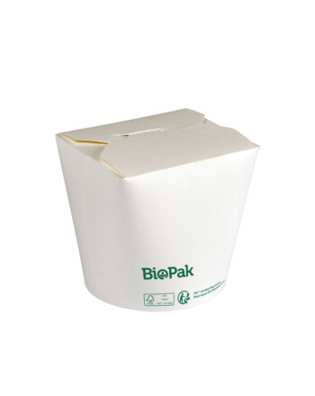 Biopak ecoecho® Ronda σκεύος φαγητού 750ml λευκό από χαρτόνι με επίστρωση βιοπλαστικού 65τεμ