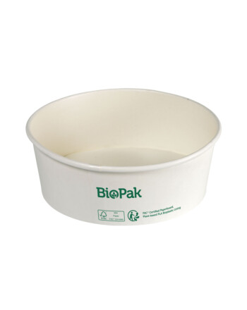 Biopak Ronda ecoecho® σκεύος φαγητού λευκό στρογγυλό από χαρτόνι με επίστρωση βιοπλαστικού 700ml 15x15x46cm 50τεμ