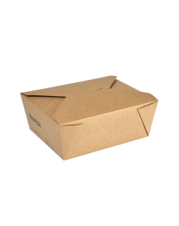 Biopak ecoecho® Bio Box σκεύος φαγητού 1000ml καφέ ορθογώνιο από χαρτόνι με επίστρωση βιοπλαστικού 17,6x14,5x31cm 50τεμ