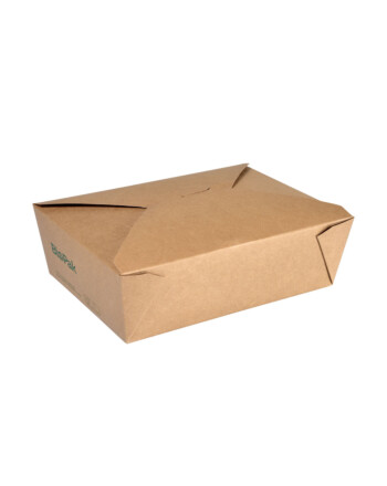 Biopak ecoecho® Bio Box σκεύος φαγητού καφέ ορθογώνιο από χαρτόνι με επίστρωση βιοπλαστικού 1950ml 22,1x16,2x54,5cm 50τεμ