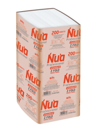 Nua Pro χειροπετσέτα λευκή 2φυλλη Z-fold 20,5x22,5cm 200τεμ