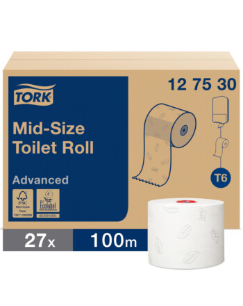Tork® Mid-size ρολό υγείας λευκό 2φυλλο 100m