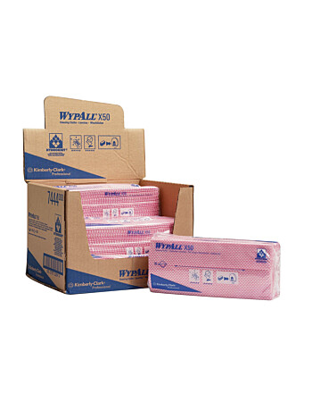Wypall® X50 βιομηχανικό πανί καθαρισμού σε φύλλα non-woven κόκκινο 1φυλλο 41,6x24,5cm 50τεμ