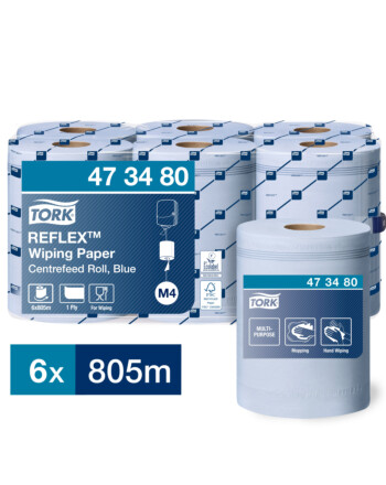 Tork® Reflex™ Wiping Paper ρολό centerfeed μπλε 1φυλλο 269,7m