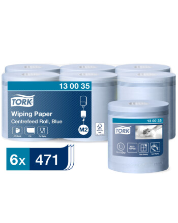 Tork® Wiping Paper ρολό centerfeed μπλε 1φυλλο 165m