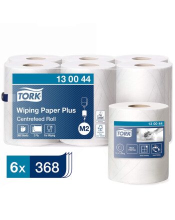 Tork® Wiping Paper Plus ρολό centerfeed λευκό 2φυλλο 125m