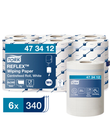 Tork® Reflex™ Wiping Paper ρολό centerfeed λευκό 1φυλλο 113,9m