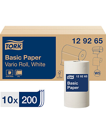 Tork® Basic Paper Vario ρολό λευκό 2φυλλο 55m