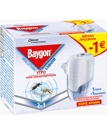 Baygon® Liquid σετ συσκευή με υγρό εντομοαπωθητικό 27ml για 45 νύχτες