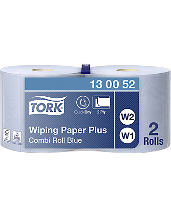 Tork® Wiping Paper Plus ρολό centerfeed μπλε 2φυλλο 255m