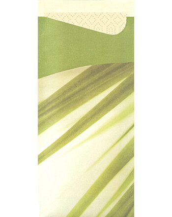 Duni Sacchetto® Bamboo θήκη μαχαιροπίρουνου με σχέδιο με χαρτοπετσέτα κρεμ 1/12 8,5x19cm 100τεμ