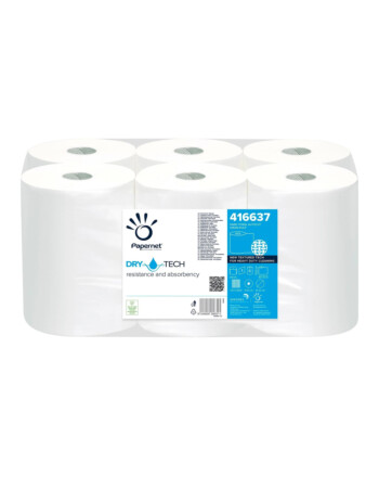 Papernet® Autocut Dry Tech χειροπετσέτα σε ρολό 1φυλλη λευκή 165m
