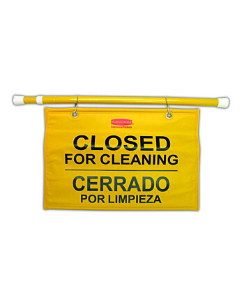 Rubbermaid® πινακίδα πόρτας με κίτρινη προειδοποιητική σήμανση αλουμινίου/PVC σε 3 γλώσσες