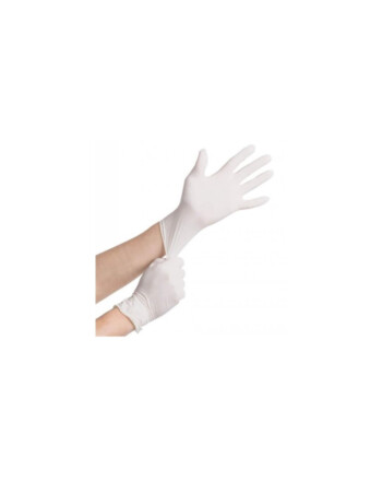 Γάντια λάτεξ με πούδρα μιας χρήσης λευκά XL 90τεμ