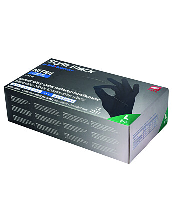 AMPri Med Comfort Style γάντια μιας χρήσης νιτριλίου χωρίς πούδρα μαύρα L 100τεμ