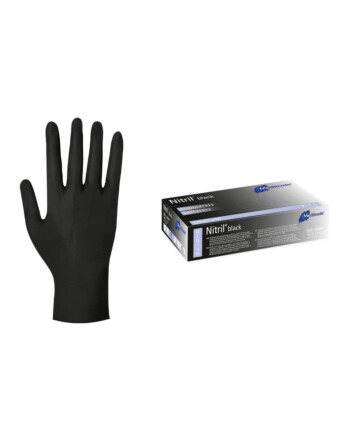 Γάντια μίας χρήσης νιτριλίου χωρίς πούδρα μαύρα M 100τεμ