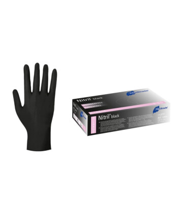 Γάντια μίας χρήσης νιτριλίου χωρίς πούδρα μαύρα XL 100τεμ