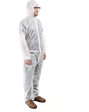Φόρμα προστασίας non-woven με κουκούλα λευκή L