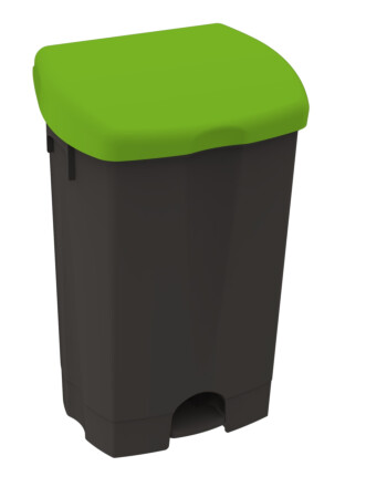 Pulex χαρτοδοχείο μαύρο με καπάκι πράσινο και πεντάλ 50L
