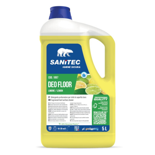 Sanitec Deo Floor ουδέτερο καθαριστικό γενικής χρήσης με άρωμα Lemon 5L/ 5 Kg