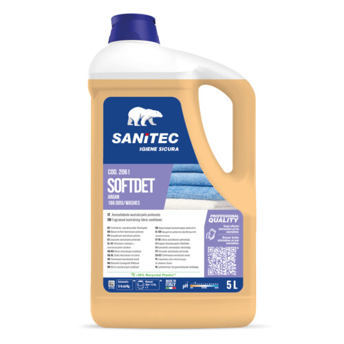 Sanitec Softdet μαλακτικό εξουδετερωτικό αλκαλικότητας με άρωμα Argan 5L/ 5 Kg