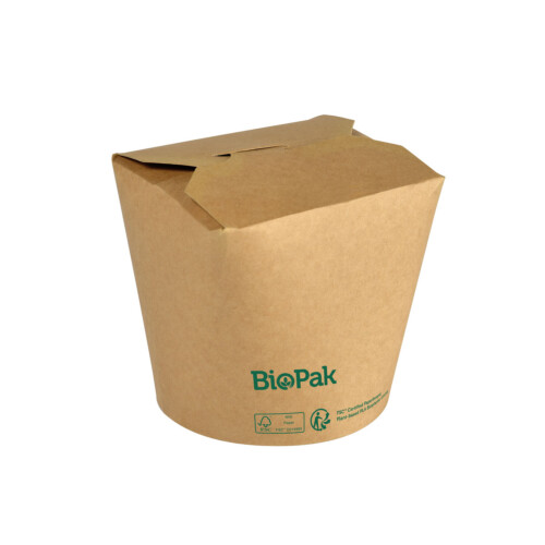 Biopak ecoecho® Ronda σκεύος φαγητού 750ml καφέ από χαρτόνι με επίστρωση βιοπλαστικού 65τεμ