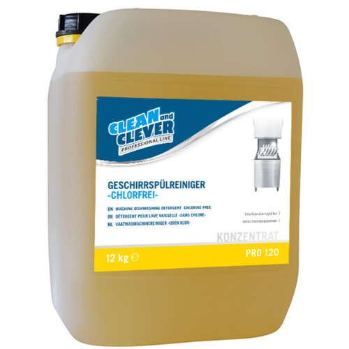 Clean and Clever Pro120 συμπυκνωμένο απορρυπαντικό για πλυντήριο πιάτων 12kg για μαλακά-μέτρια νερά