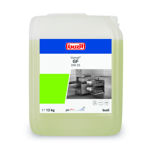 Buzil Vamat GF DW25 υγρό απορρυπαντικό για πλυντήριο πιάτων 12kg και για σκληρά νερά
