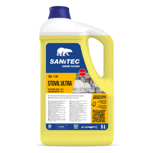 Sanitec Stovil Ultra συμπυκνωμένο  απορρυπαντικό πλυντηρίου πιάτων για σκληρά νερά 5L/ 6,4 Kg