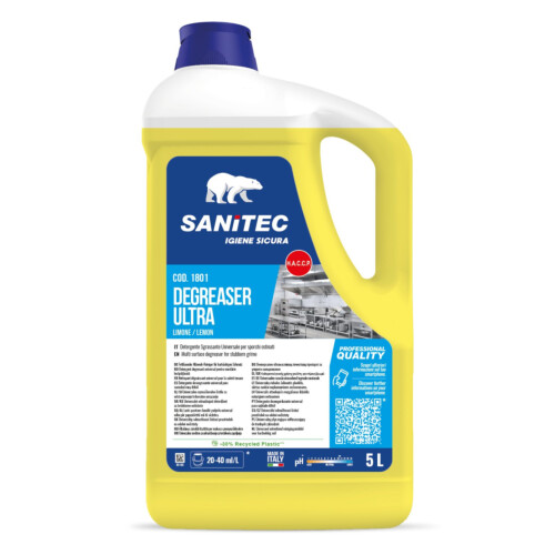 Sanitec Degreaser Ultra  καθαριστικό και απολιπαντικό για επίμονους ρύπους με άρωμα λεμόνι 5L/ 5,1 Kg
