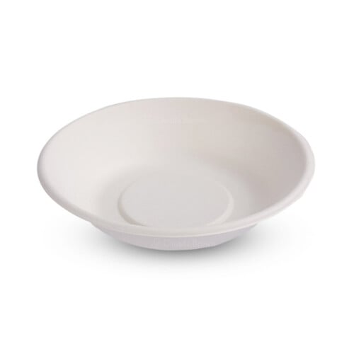 Σκεύος φαγητού 950ml bagasse στρογγυλό λευκό 50τεμ