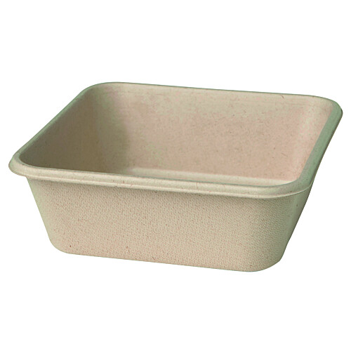 Biopak Classic σκεύος φαγητού 900ml bagasse τετράγωνο καφέ 40τεμ