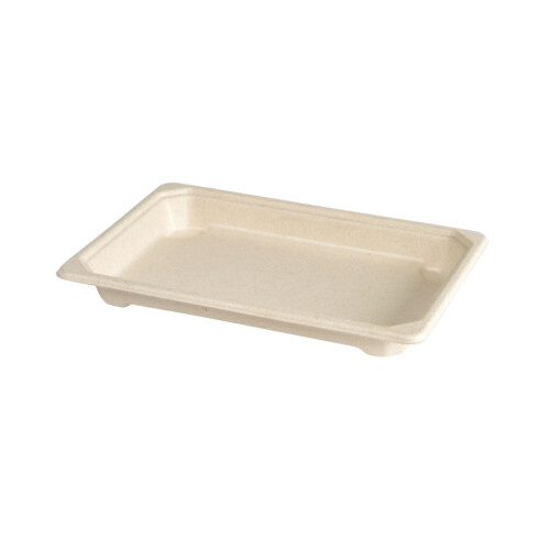Biopak σκεύος φαγητού για sushi 335ml καφέ ορθογώνιο bagasse 24,8x18,4x24cm 100τεμ