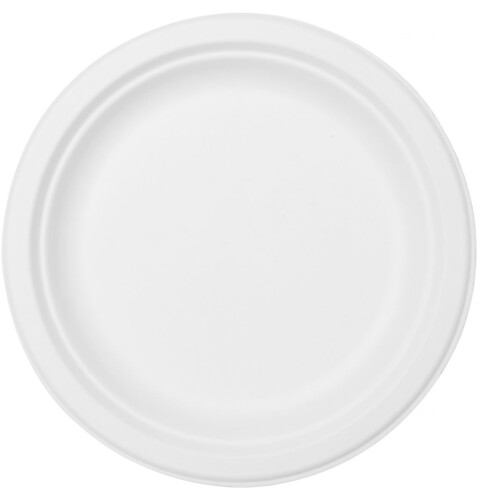 Biopak πιάτο Ø22cm bagasse στρογγυλό λευκό 10τεμ