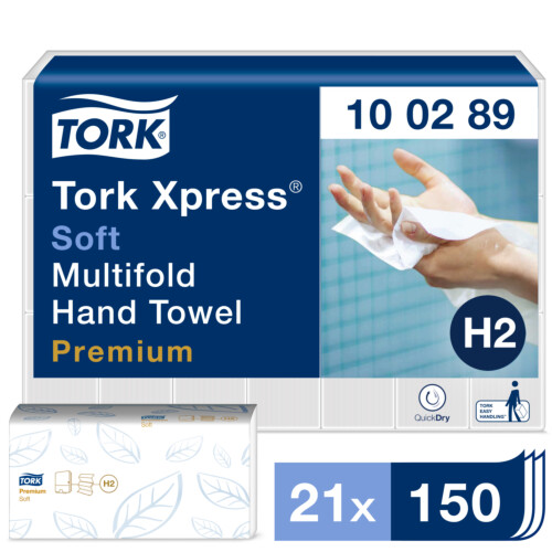 Tork Xpress® Soft χειροπετσέτα λευκή 2φυλλη Z-Fold 25,5x21,2cm 150τεμ