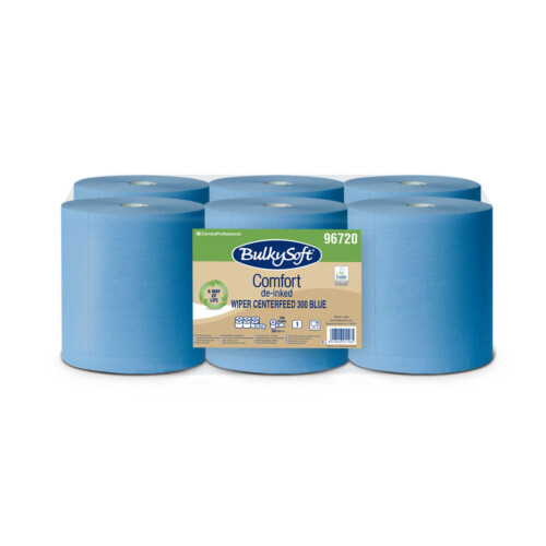BulkySoft® Comfort ρολό centrefeed 1φυλλο μπλε 300m