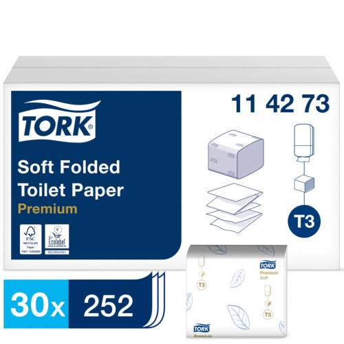 Tork® Soft χαρτί υγείας σε φύλλα λευκό 252τεμ 2φυλλο