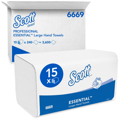 Scott® Xtra χειροπετσέτα λευκή 1φυλλη W-Fold 31,5x20cm 240τεμ